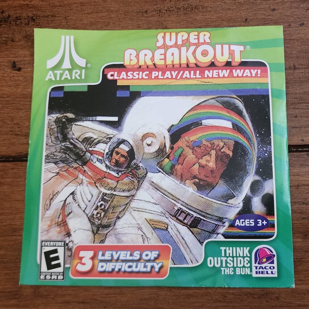 Atari Super Breakout Classic Play Disc Taco Bell Promo PC Game NEW Sealed